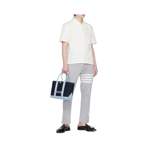Thom Browne Stripe Detailed Tote Bag