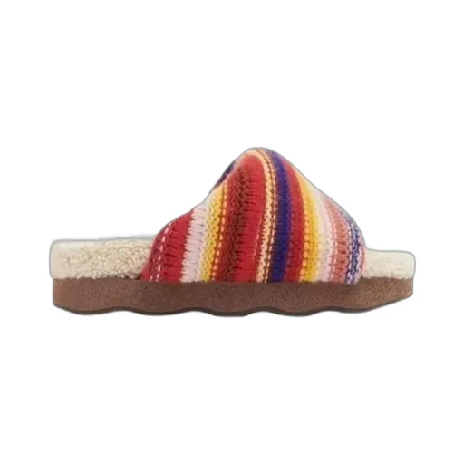Wavy Shearling Sandals