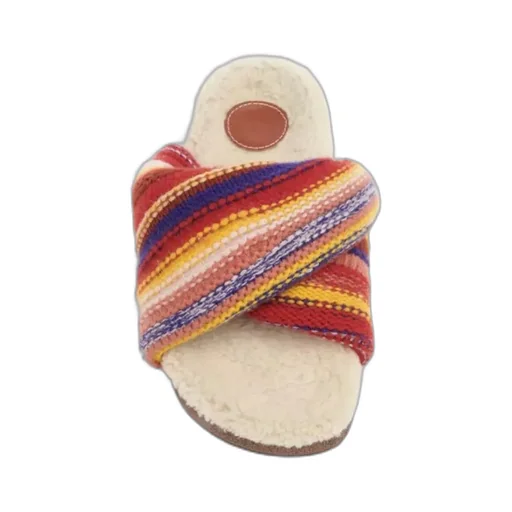 Wavy Shearling Sandals