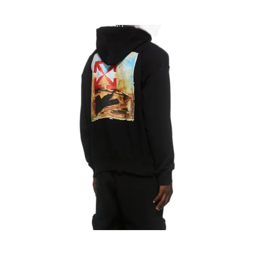 Logo-Print Arrow Painterly-Print Hoodie