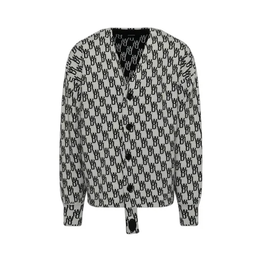 Monogram-Print Knitted Cardigan