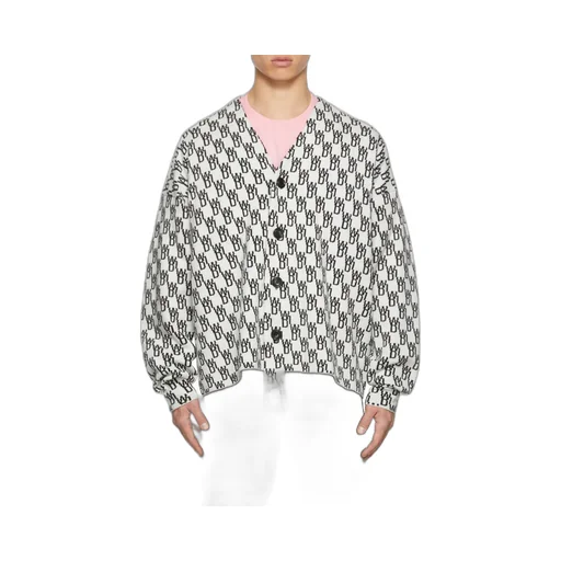 Monogram-Print Knitted Cardigan