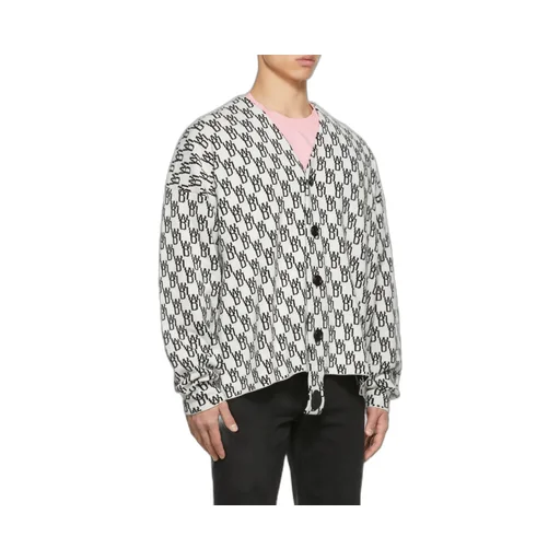 Monogram-Print Knitted Cardigan