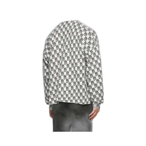 Monogram-Print Knitted Cardigan