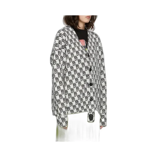 Monogram-Print Knitted Cardigan
