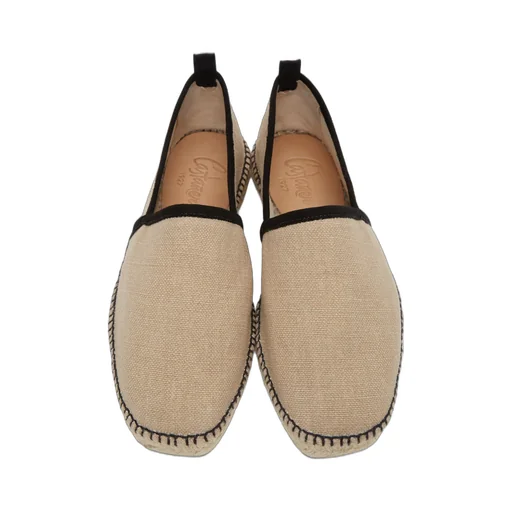 Camel Linen Braided Shoes