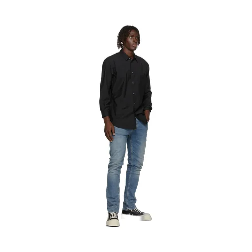 Black Logo Wool Shirt