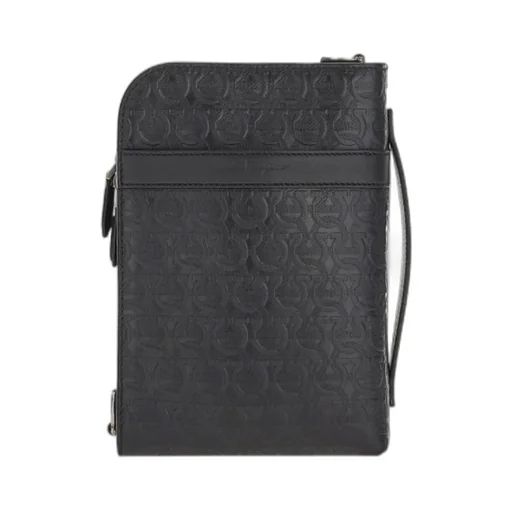 Gancini-Embossed Messenger Bag