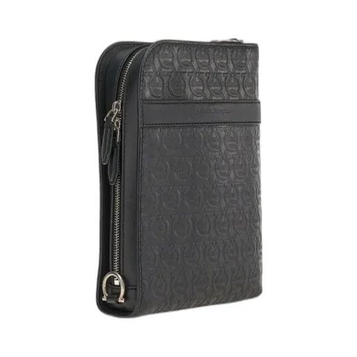 Gancini-Embossed Messenger Bag
