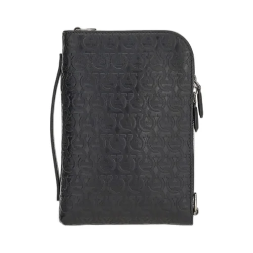 Gancini-Embossed Messenger Bag