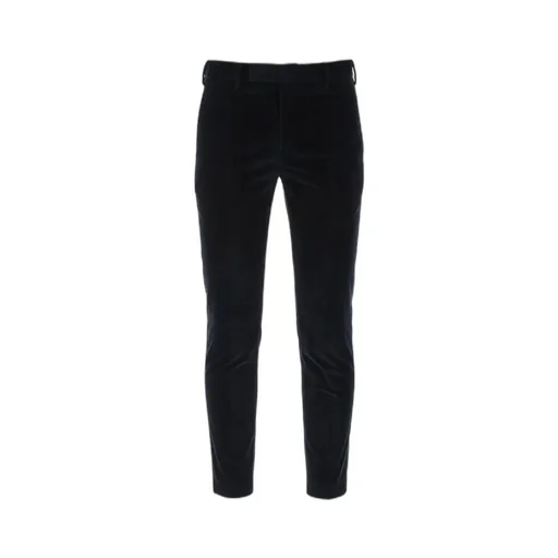 Pt Torino Mid-Rise Cropped Velvet Trousers