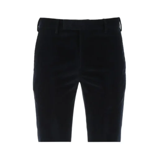 Pt Torino Mid-Rise Cropped Velvet Trousers