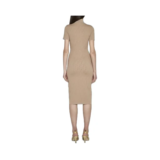 Fendi Monogrammed Turtleneck Dress