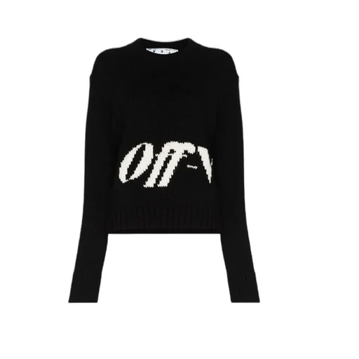 Off-White Logo Intarsia Knitted Jumper