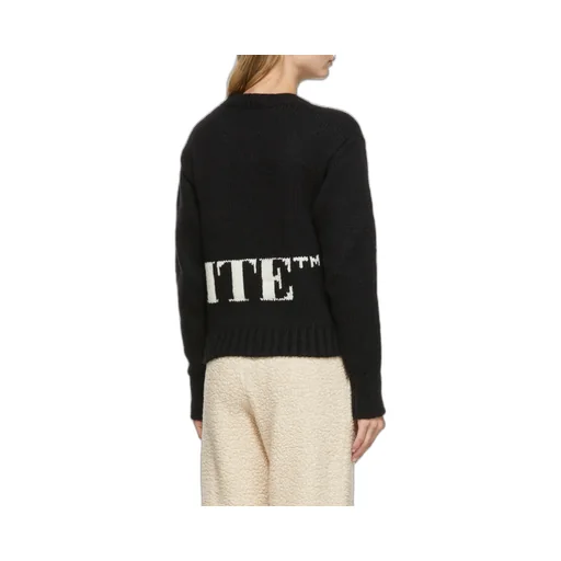Off-White Logo Intarsia Knitted Jumper