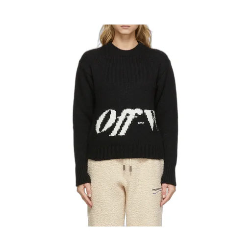 Off-White Logo Intarsia Knitted Jumper