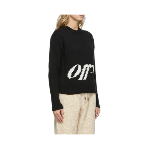 Off-White Logo Intarsia Knitted Jumper