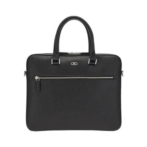 Salvatore Ferragamo Gancini Logo Plaque Zipped Tote Bag