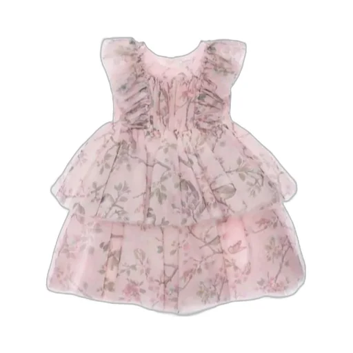 Monnalisa Floral Printed Ruffled Dress
