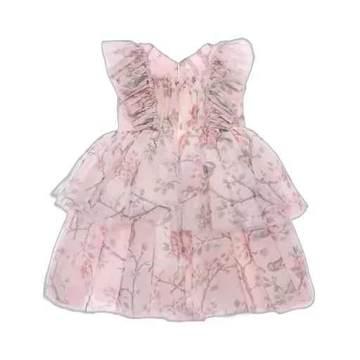 Monnalisa Floral Printed Ruffled Dress