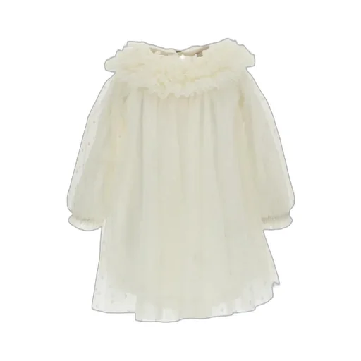 Monnalisa Long-Sleeved Tulle Dress