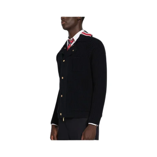 Ribbed-Knit Zip-Up Cardigan