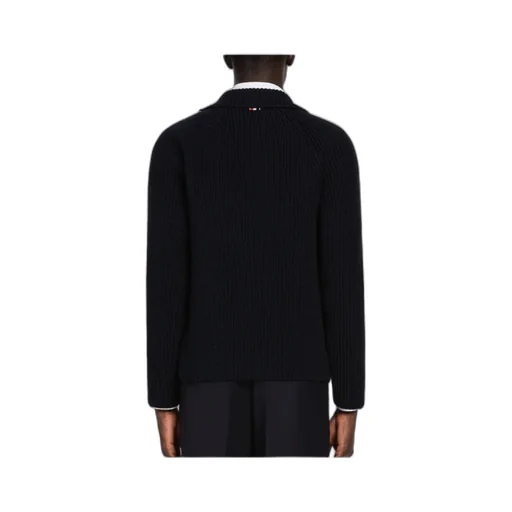 Ribbed-Knit Zip-Up Cardigan