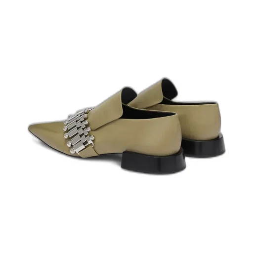 Pointed-Toe Leather Loafers