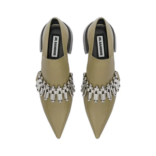 Pointed-Toe Leather Loafers