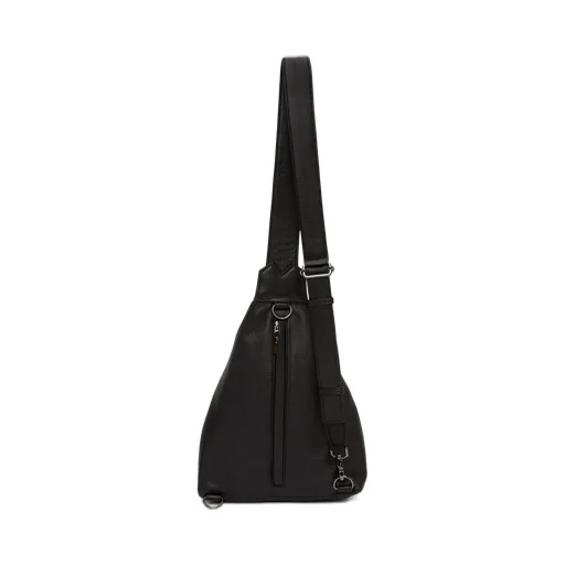 Logo-Embossed Leather Backbag