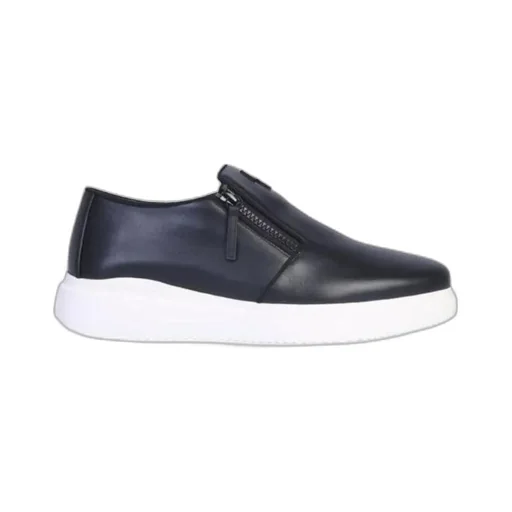 Black Zipper Casual Sneakers