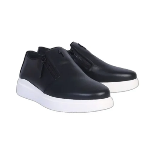 Black Zipper Casual Sneakers