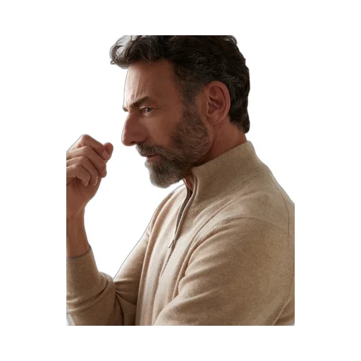 High Neck Zip Front Sweatshirt