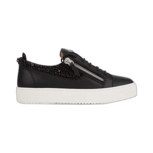 Black Crystal Embellished Sneakers