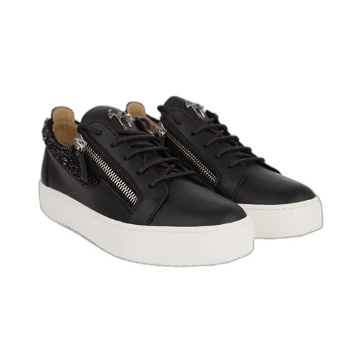 Black Crystal Embellished Sneakers