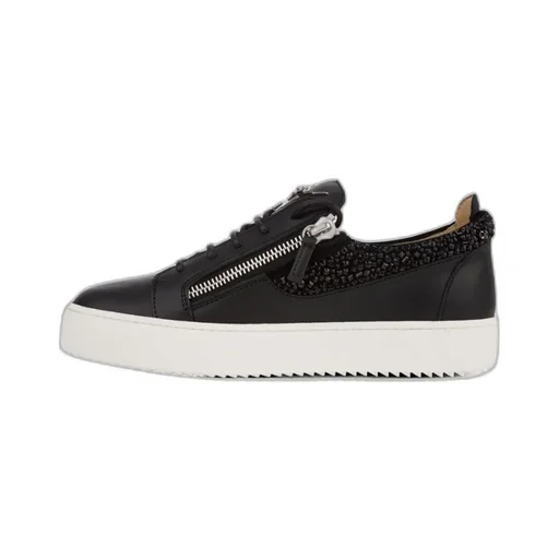 Black Crystal Embellished Sneakers