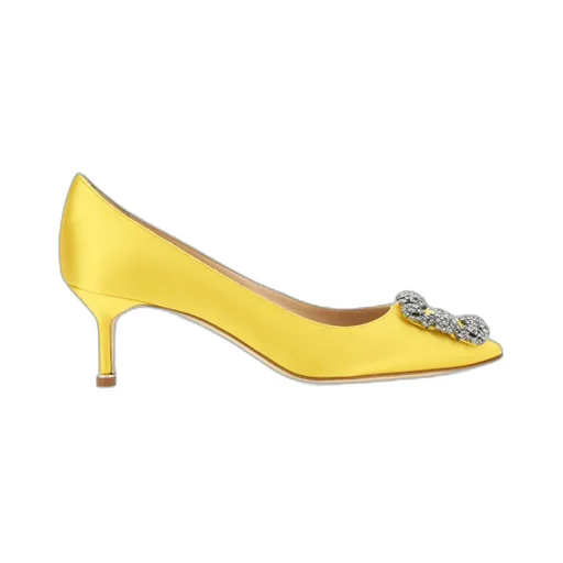 Manolo Blahnik Hangisi Embellished Satin Pumps
