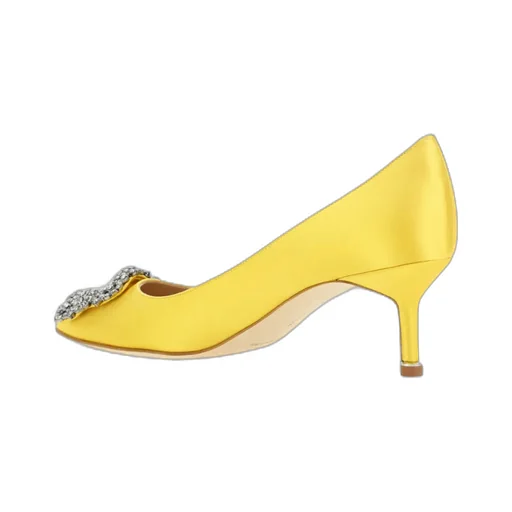 Manolo Blahnik Hangisi Embellished Satin Pumps