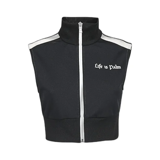 Logo-Print Cropped Gilet