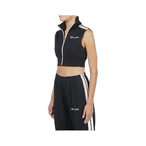 Logo-Print Cropped Gilet