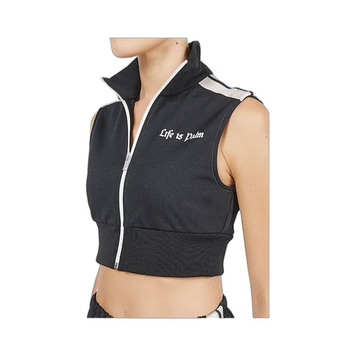 Logo-Print Cropped Gilet