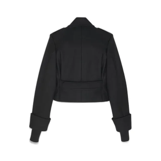 Military Coat In Wool Felt And Shearling