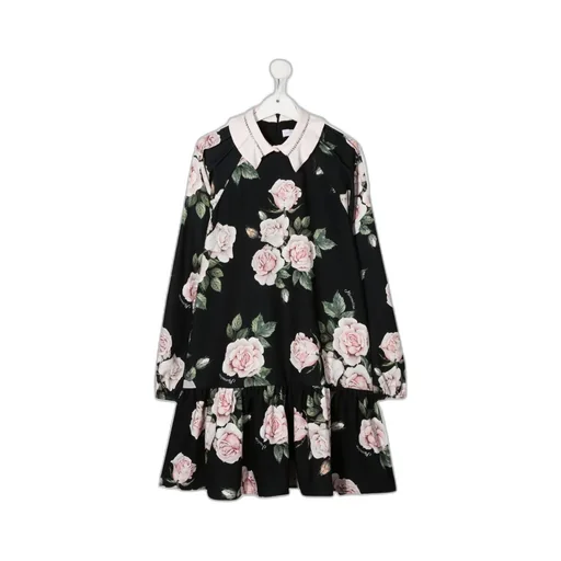 Monnalisa Floral-Printed Ruffled Dress