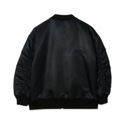Embroidered-Logo Zip-Up Bomber Jacket