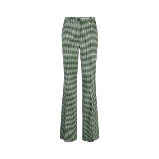 Lioned Gingham Flared Trousers