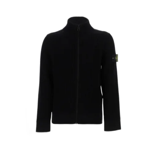 Rib Knitted Zipper Cardigan
