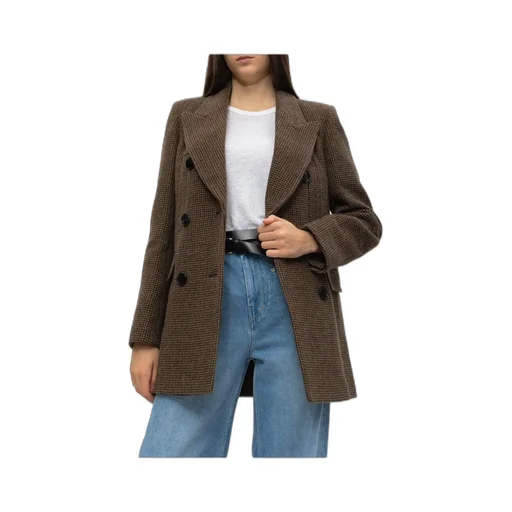 Checked Double-Breasted Suit Jacket