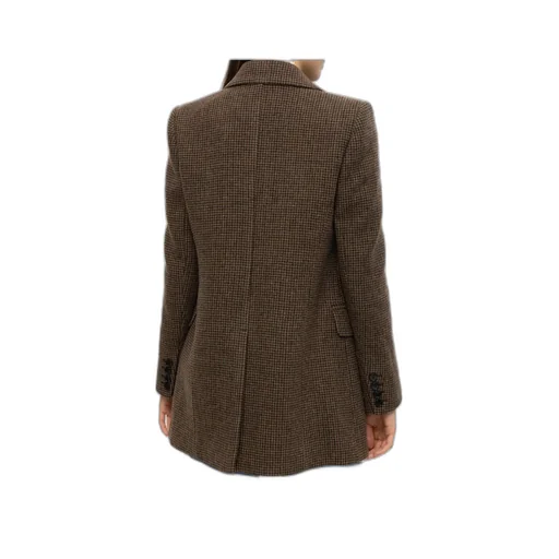 Checked Double-Breasted Suit Jacket