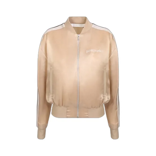 Palm Angels Striped Zipped Bomber Jacket