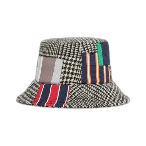 Patchwork-Detail Bucket Hat